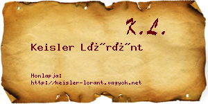 Keisler Lóránt névjegykártya